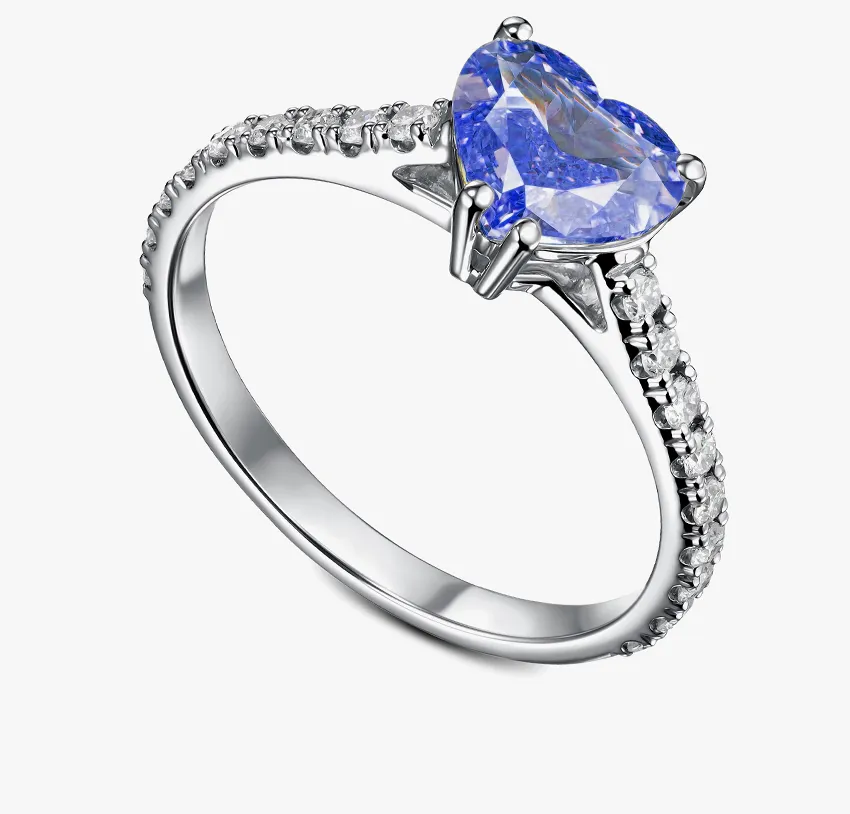 Jewelry Emporium custom engagement ring with blue diamond